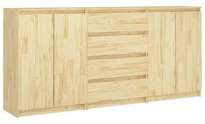 Side Cabinets 3 pcs Solid Pinewood
