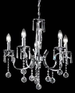 Franklite Taffeta Chrome and Crystal Ceiling Light FL2155/5