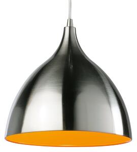Firstlight Cafe 5745BSOR Brushed Steel and Orange Ceiling Pendant