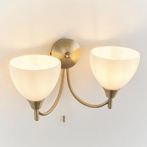 Endon 1805-2AN 2 Light Wall Light In Antique Brass