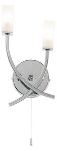 Endon 146-2CH 2 Light Modern Chrome Wall Light with Switch
