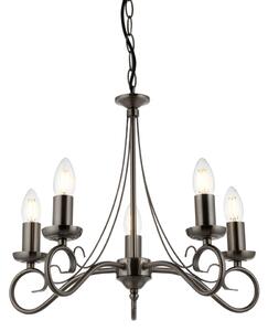Endon 180-5AS Trafford 5 Light Chandelier In Antique Silver