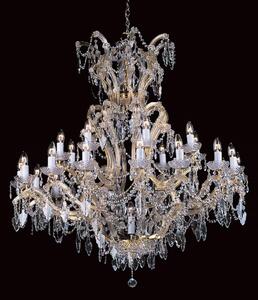 Impex CP04424/24+1 Crystal Preciosa 25 Lt Crystal & Gold Chandelier