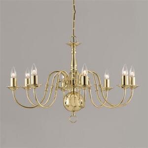 BF00350/8/GUN METAL Flemish 8 Light Polished Brass Chandelier