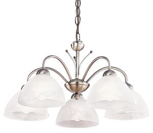 Searchlight 1135-5AB Milanese 5 Light Ceiling Pendant Light In Antique Brass