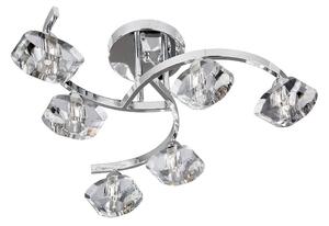 Searchlight 8086-6CC Sculptured Ice Semi Flush Ceiling Light In Chrome