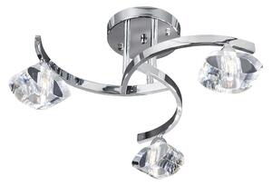 Searchlight 8083-3CC Sculptured Ice Semi Flush Ceiling Light In Chrome