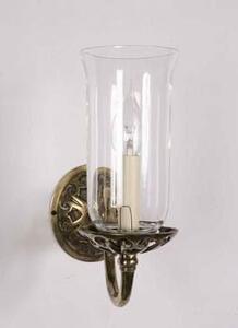 730G Empire 1 Light Brass Wall Light With Glass Shade