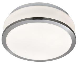 Searchlight 7039-28SS Bathroom Modern Silver Ceiling Light with Opal Glass