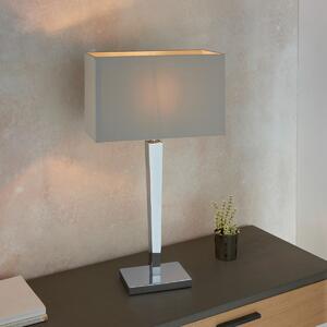 Endon MORETO Light Chrome Base Table Lamp With Fabric Shade