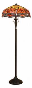 Interiors 1900 64070 Dragonfly Flame Tiffany 2 Light Floor Lamp In Bronze With Shade