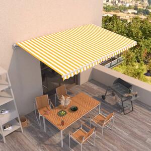 Manual Retractable Awning 500x300 cm Yellow and White
