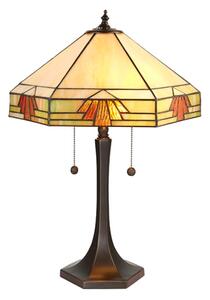 Interiors 1900 64286 Nevada Tiffany Large 2 Light Table Lamp In Natural Shades