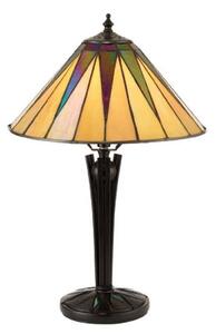 Interiors 1900 70367 Tiffany Dark Star Small Tiffany Table Lamp - Height: 440mm