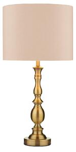Dar MAD4275 Madrid Antique Brass Table Lamp With Shade