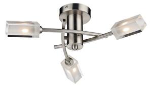 Dar MOR0346 Morgan 3 Light Satin Chrome Semi-Flush Lamp