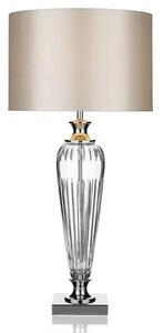 Dar HIN4208 Hinton Crystal Glass Table Lamp With Silver Shade