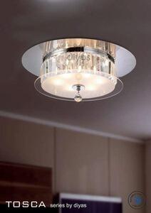 IL30242 Tosca Chrome 6 Light Flush Crystal Ceiling Lamp