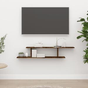 Wall-Mounted TV Shelf Smoked Oak 125x18x23 cm Engineered Wood