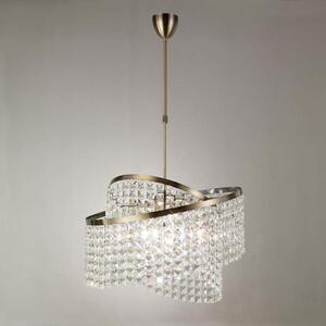 IL30094 Cortina 8 Light Antique Brass Crystal Pendant