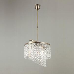 IL30093 Cortina 6 Light Antique Brass Crystal Pendant