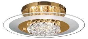 IL32022 Delamar 6 Light Gold And Crystal Flush Ceiling Lamp