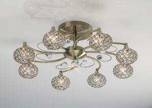 IL30948 Cara Antique Brass 8 Light Ceiling Light