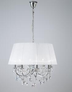 IL30056WH Olivia 8 Light Pendant in Chrome with White Shade