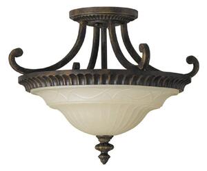 FE/DRAWINGRM/SFA Drawing Room Walnut Semi Flush Light