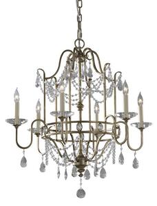 FE/GIANNA6 Gianna 6 Light Gilded Silver & Crystal Chandelier