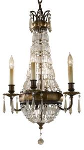 FE-BELLINI4 Bellini 4 Light Bronze & Crystal Chandelier