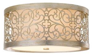 FE/ARABESQUE/F 2 Light Silver Leaf Flush Ceiling Light