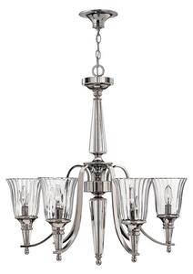 HK/CHANDON6 6 Light Stirling & Crystal Ribbed Chandelier
