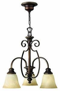 HK/CELLO3 3 Light Antique Bronze Simple Ceiling Chandelier