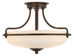 QZ-GRIFFIN-SFS-PN 3 Light Sml Bronze Semi Flush Ceiling Light