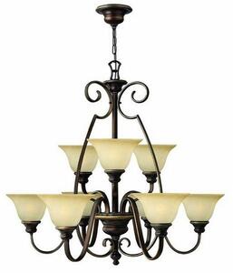 HK/CELLO9 9 Light Antique Bronze Simple Ceiling Chandelier