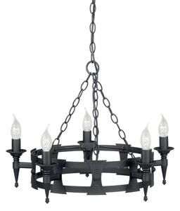 Elstead Saxon SAX5 BLK 5 Light Decorative Beaten Chandelier