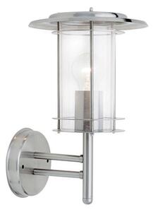 Saxby 4478182 York 1 Light Exterior Polished Steel Wall Lantern