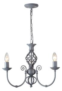 Barley 3 Light Classic Knot Twist Ceiling Light in Matt Grey