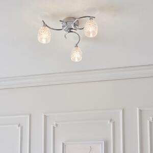 Endon BOYER-3CH 3 Light Polished Chrome Semi Flush Ceiling Light