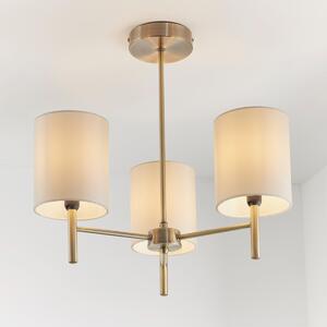Endon BRIO-3AB 3 Light Ceiling Light in Antique Brass Finish