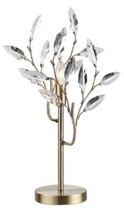 Antique Brass Leaf Design Willow Table Lamp with Clear Leaves