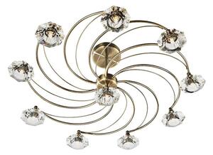Dar LUT2375 Luther 10 Light Antique Brass Semi Flush Ceiling Light