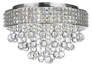 Dar MAT5450 Matrix 5 Light Crystal Flush Ceiling Light - Polished Chrome