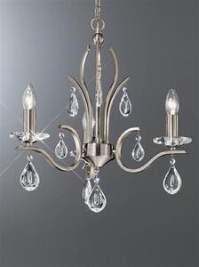 Franklite FL2298/3 Willow 3 Light Satin Nickel and Crystal Chandelier