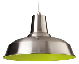 Firstlight 8623BSGN Smart 1 Light Brushed Steel and Green Ceiling Pendant