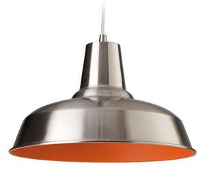 Firstlight 8623BSOR Smart 1 Light Brushed Steel and Orange Finish Ceiling Pendant