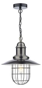 Dar TER0161 Terrace 1 Light Antique Chrome Ceiling Pendant light