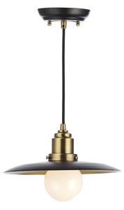 Dar HAN0154 Hannover Ceiling Pendant Light in Antique Brass and Black