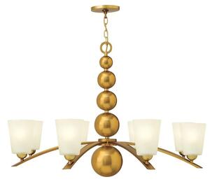 HK/ZELDA8 VS Vintage Brass Zelda 8 Light Chandelier with Glass Shades